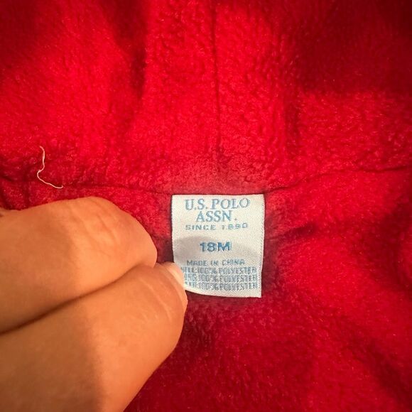 US Polo Assn zip up boys jacket with hoodie size 18 months - Picture 4 of 4